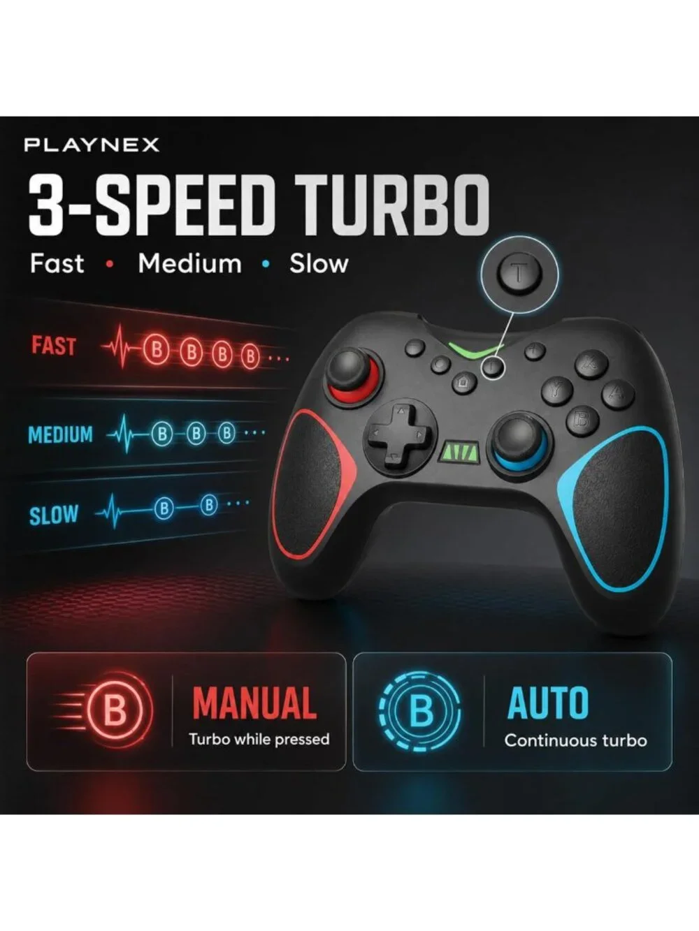 2 Pack Wireless Game Controllers for Nintendo Switch & PC - Enhanced Gaming